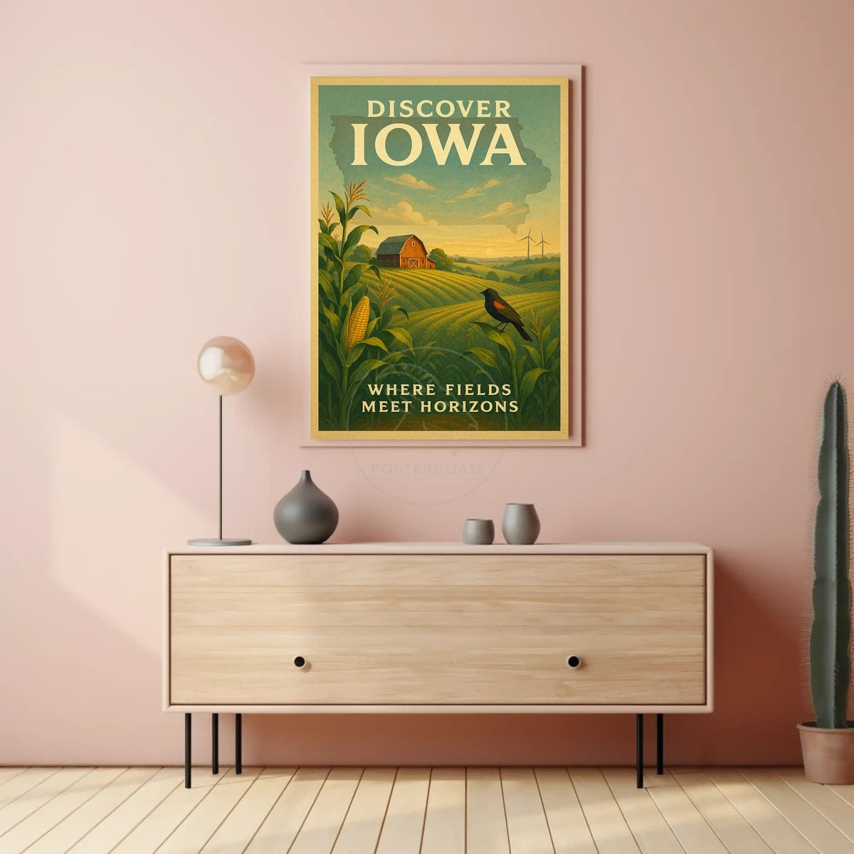 Iowa's Scenic Beauty Illustrated Travel Poster