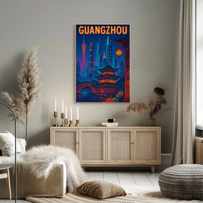 Guangzhou Night Skyline Travel Poster