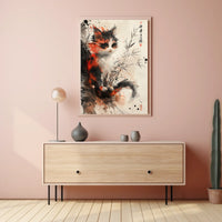 Whimsical Calico Cat Poster