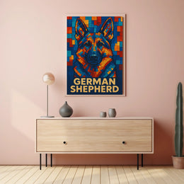 German Shepherd Mosaic Art Poster