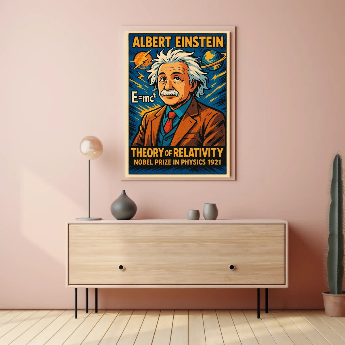 Einstein Relativity Curious Minds Vintage Poster