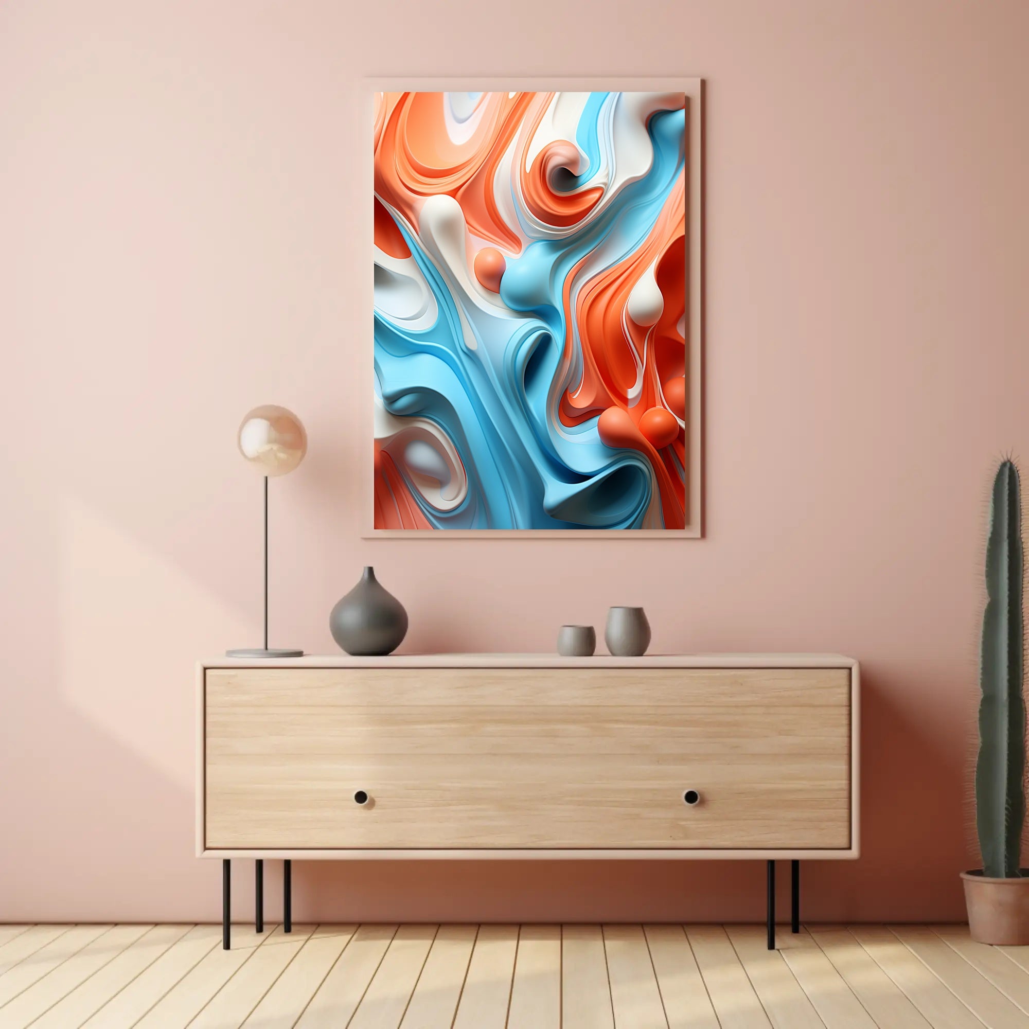 Abstract Waves Of Color Abstract Poster PosterGoat