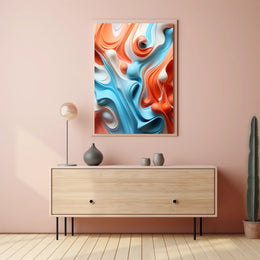 Abstract Waves Of Color Abstract Poster PosterGoat