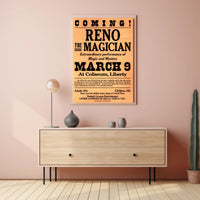 Vintage Magic Show Poster: Reno Performance Historical Poster