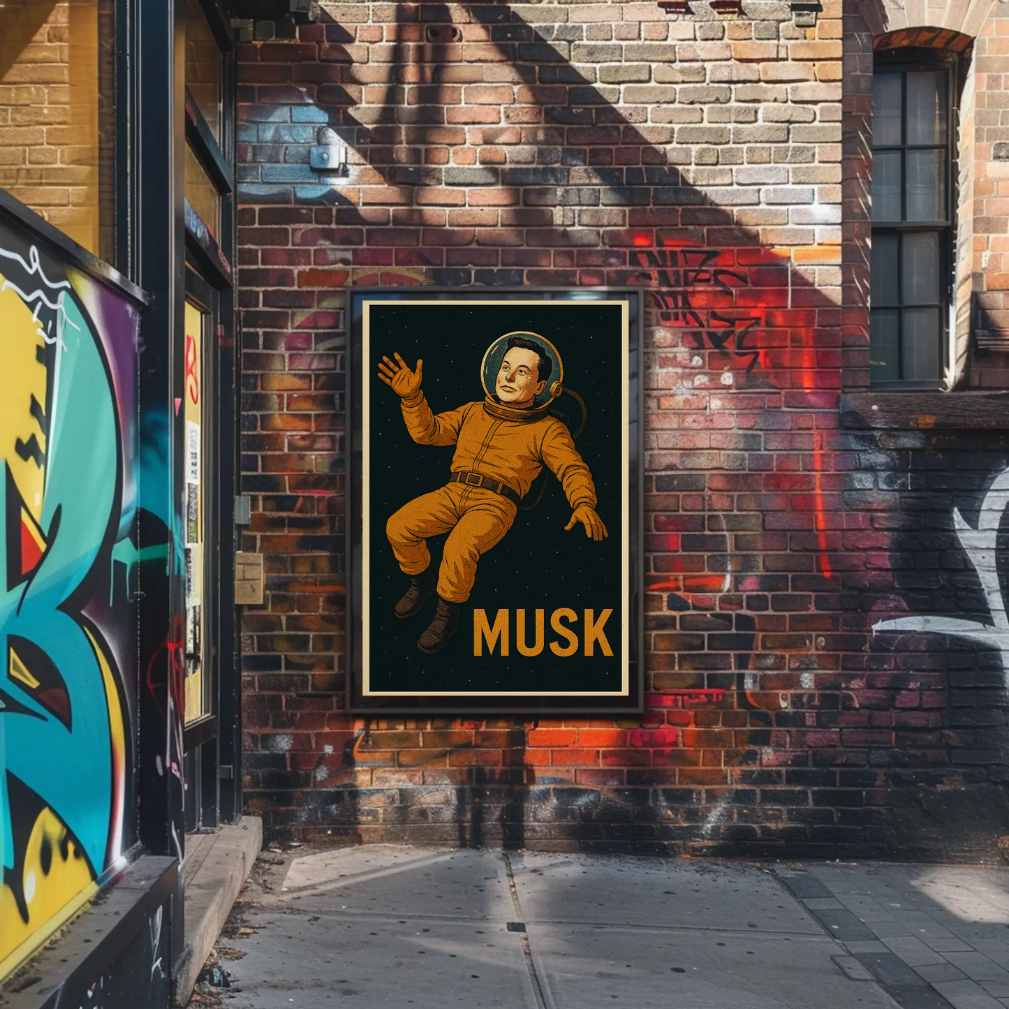 Elon Musk Astronaut Space Poster