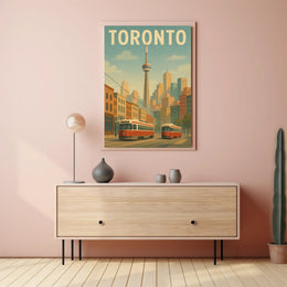 Toronto Skyline Vintage Travel Poster