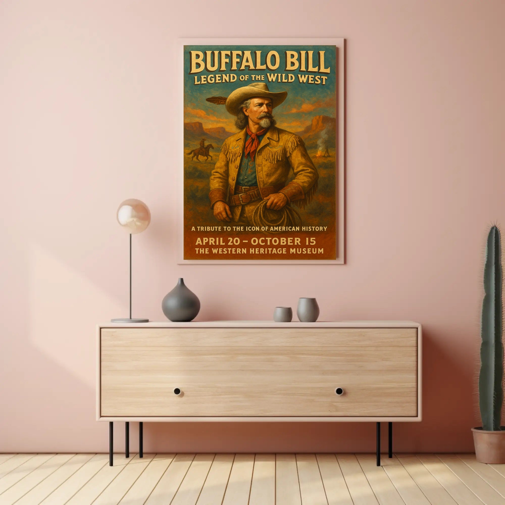 Buffalo Bill Tribute Western Poster Vintage Wall Art