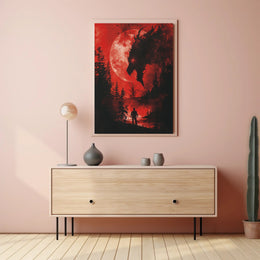 Mystical Egyptian Crow Art Poster with Geometric Patterns PosterGoat