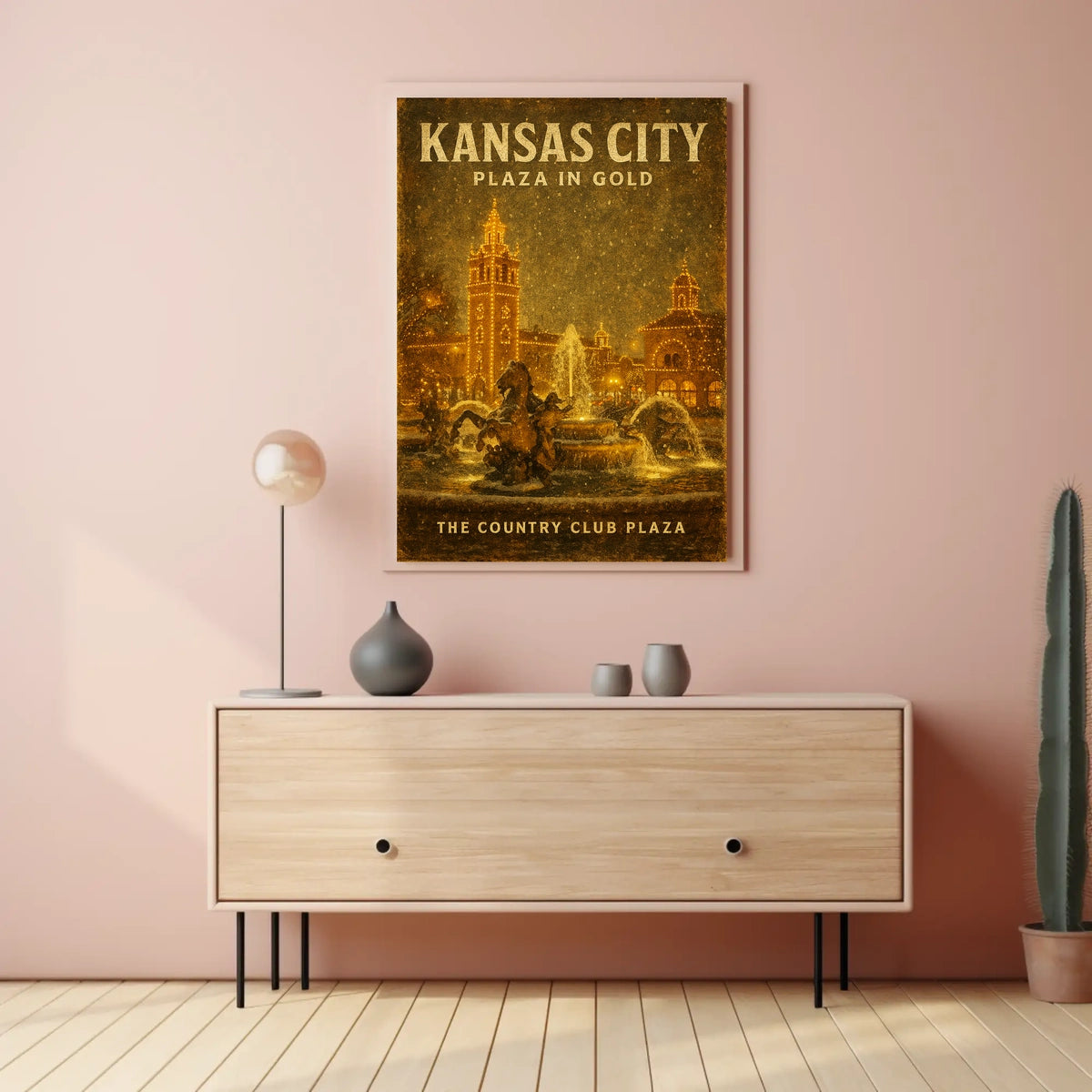 Kansas City Plaza In Gold Poster