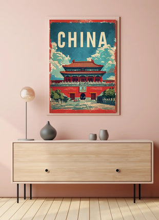 China Vintage Architectural Landmark Poster - Cultural or Heritage Poster