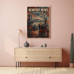 Newport News Virginia Coastal Cityscape Poster