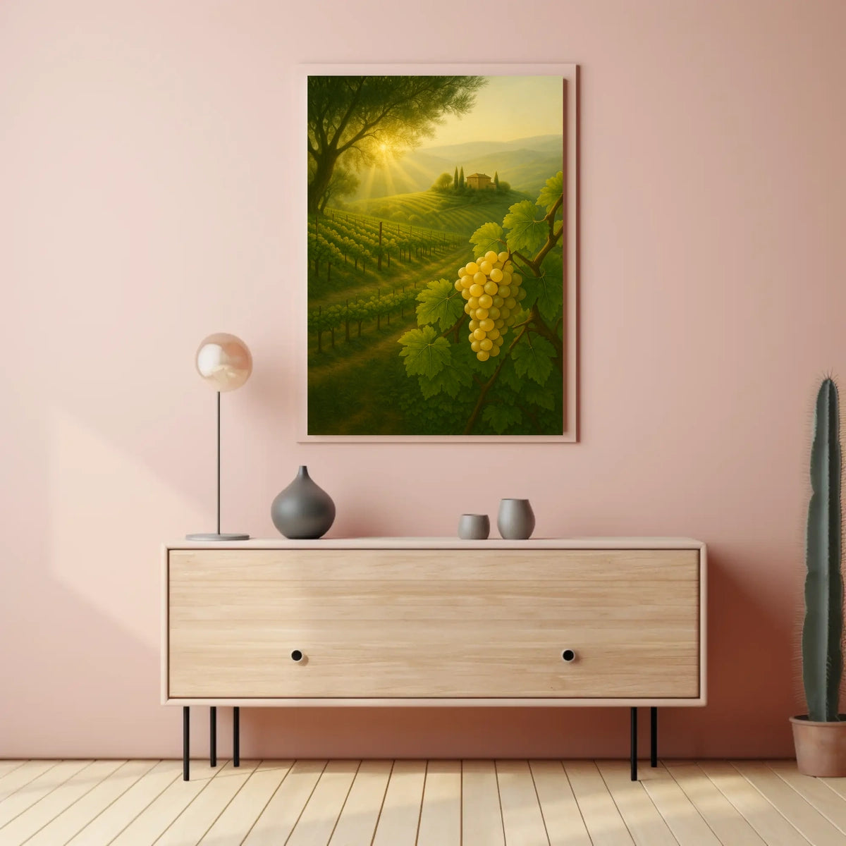 Golden Vineyard Sunrise Poster