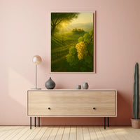 Golden Vineyard Sunrise Poster