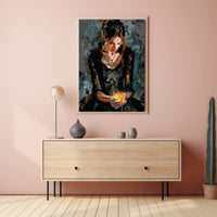 Mystical Gothic Woman with Fiery Object Poster PosterGoat