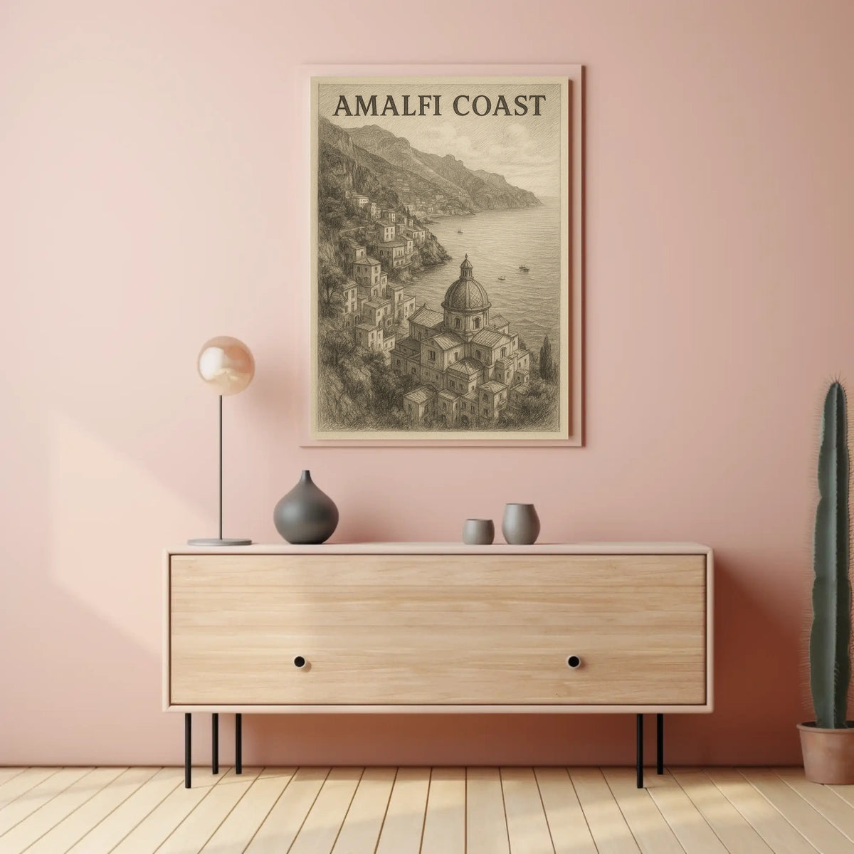 Amalfi Coast Poster Wall Art 18x24 Coastal Landscape