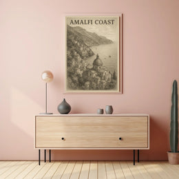 Amalfi Coast Poster Wall Art 18x24 Coastal Landscape
