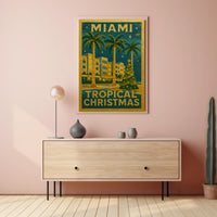 Miami Tropical Christmas Poster