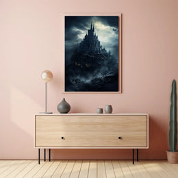 Mysterious Castle On A Stormy Night Poster