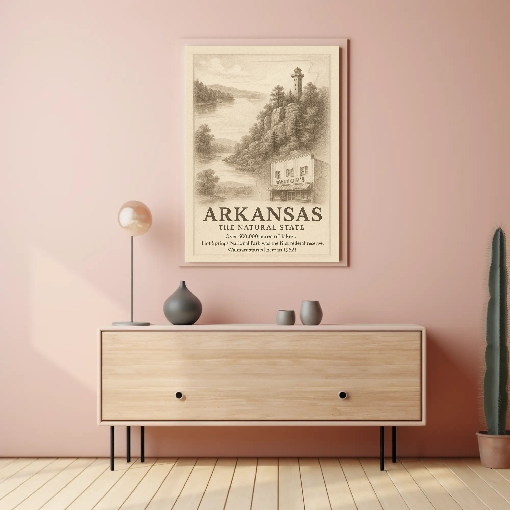 Arkansas Heritage Vintage Landscape National Park Poster