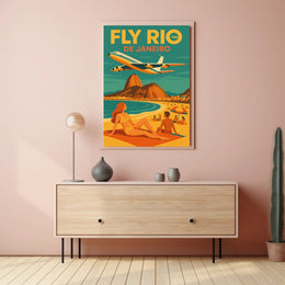Travel to Rio de Janeiro Retro Travel Poster