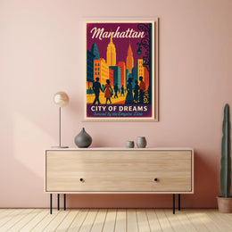 City of Dreams Vintage Manhattan Poster