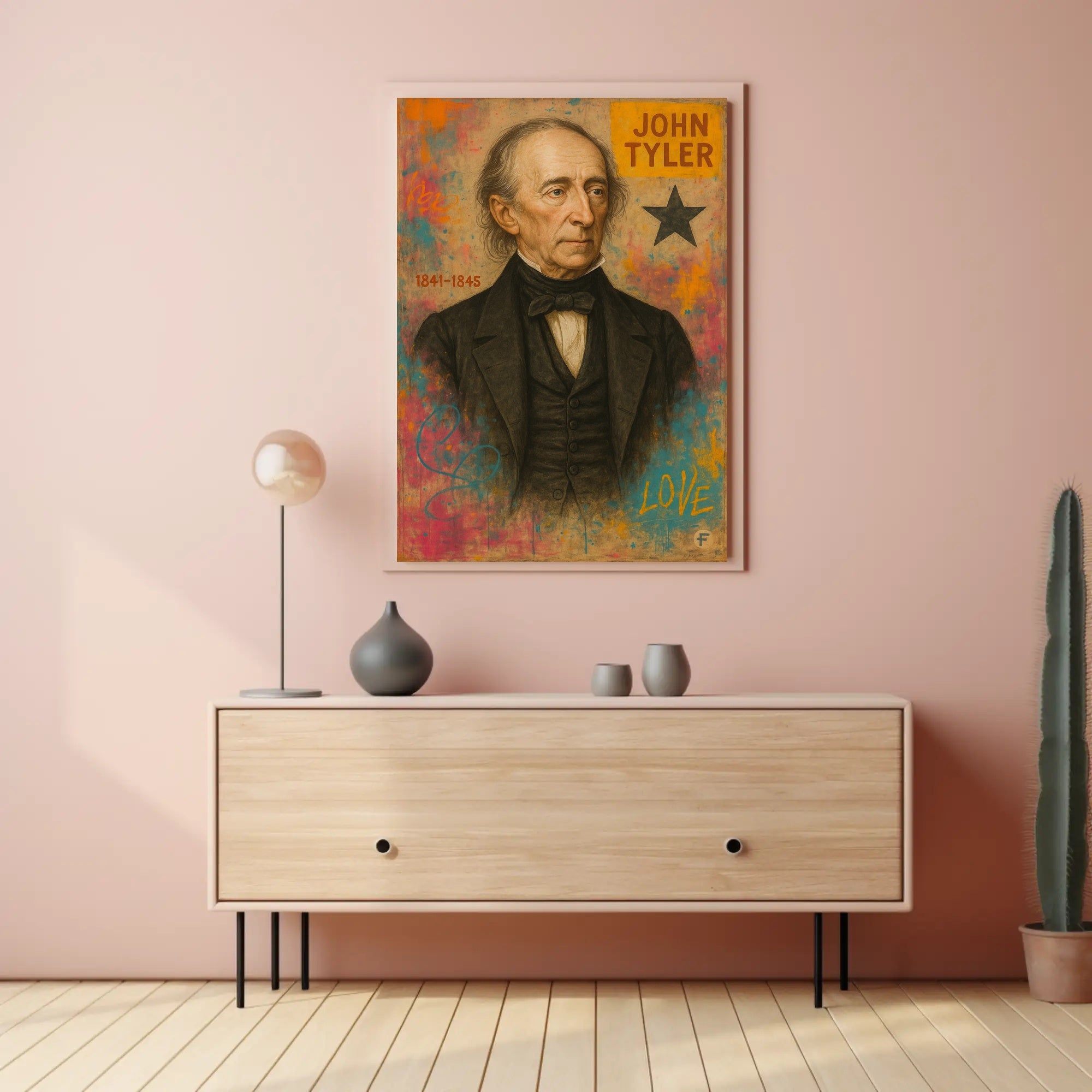 John Tyler Presidential Portrait Modern Art Poster