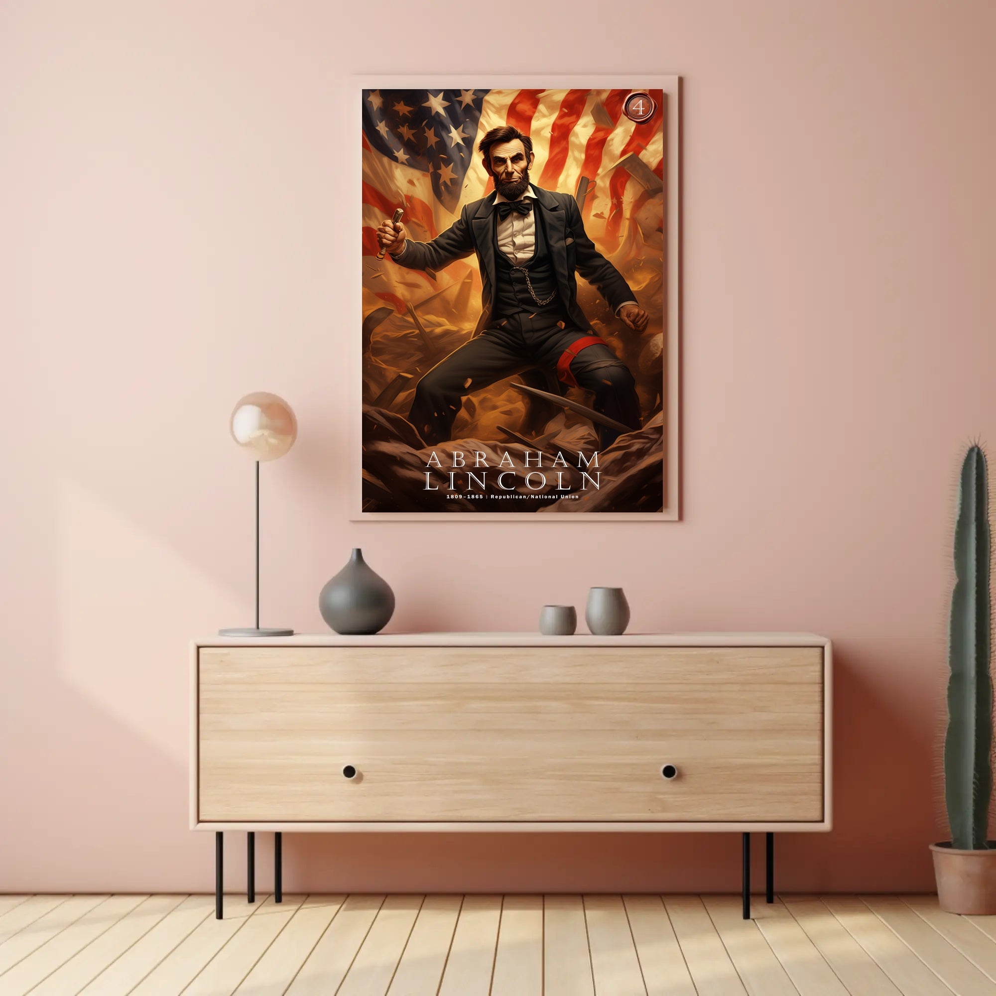 Abraham Lincoln Leadership Art Poster For Home Decor