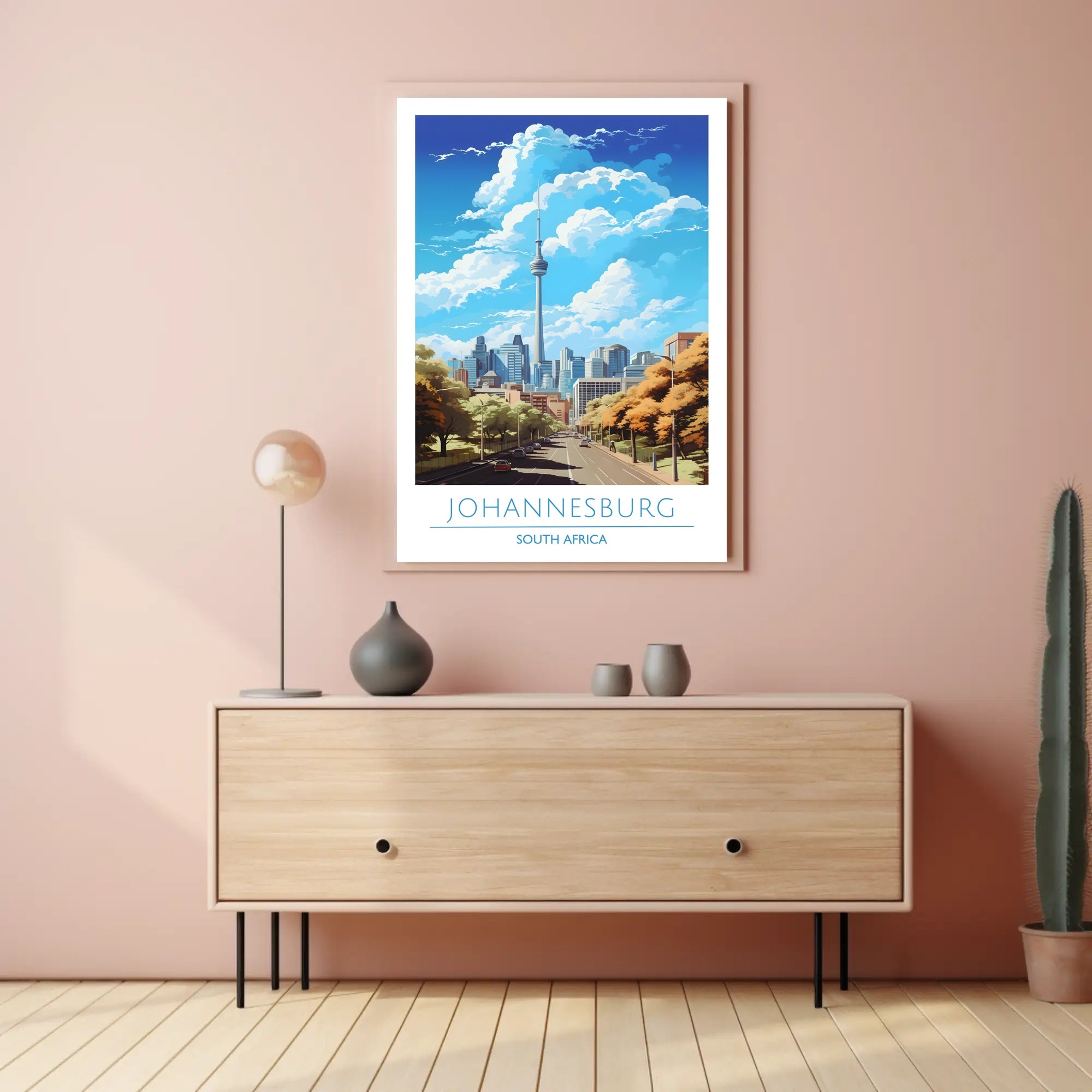 Johannesburg Cityscape Artwork: Urban or Cityscape Poster