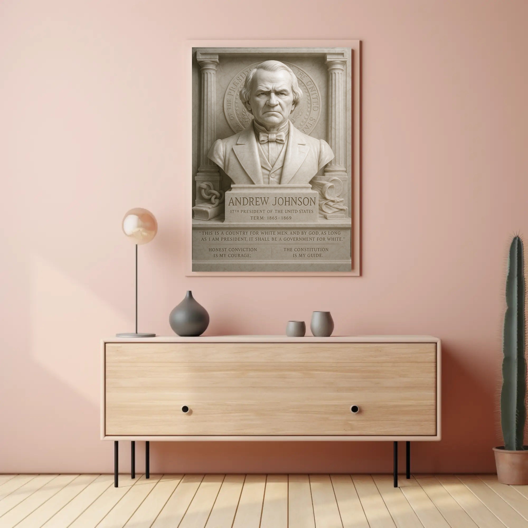 Andrew Johnson Bust Historical or Presidential Poster