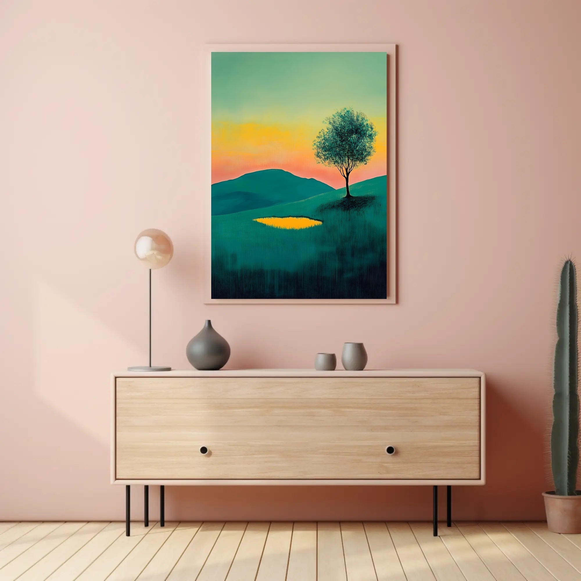 Tranquil Landscape Sunset Poster Serene Wall Art