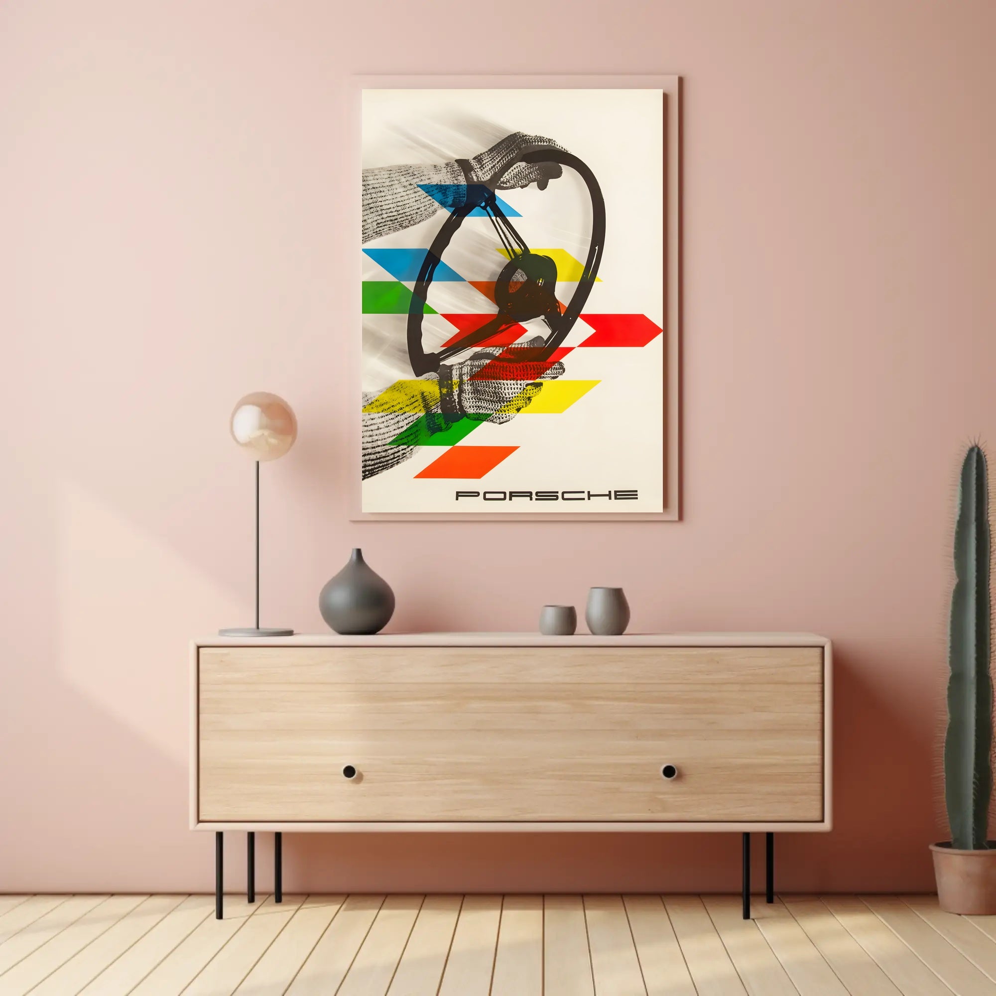 Porsche Steering Wheel Art Poster
