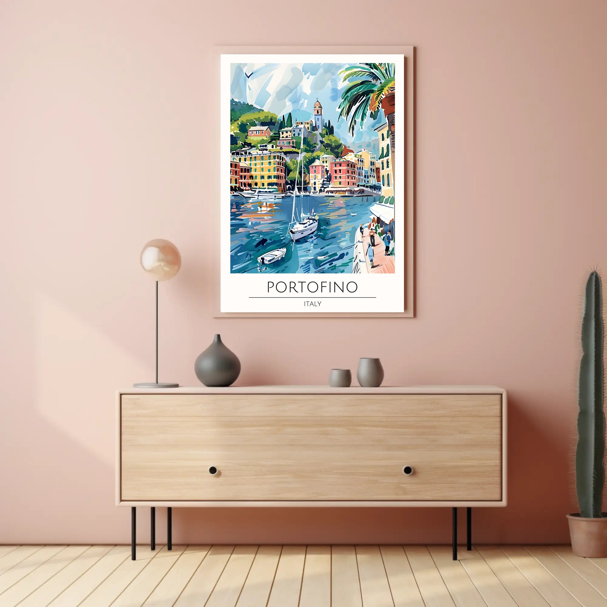 Portofino Harbor Poster PosterGoat