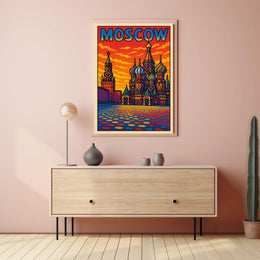 Moscow Skyline Art Poster