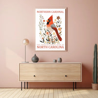 Northern Cardinal State Bird Nature Art Poster