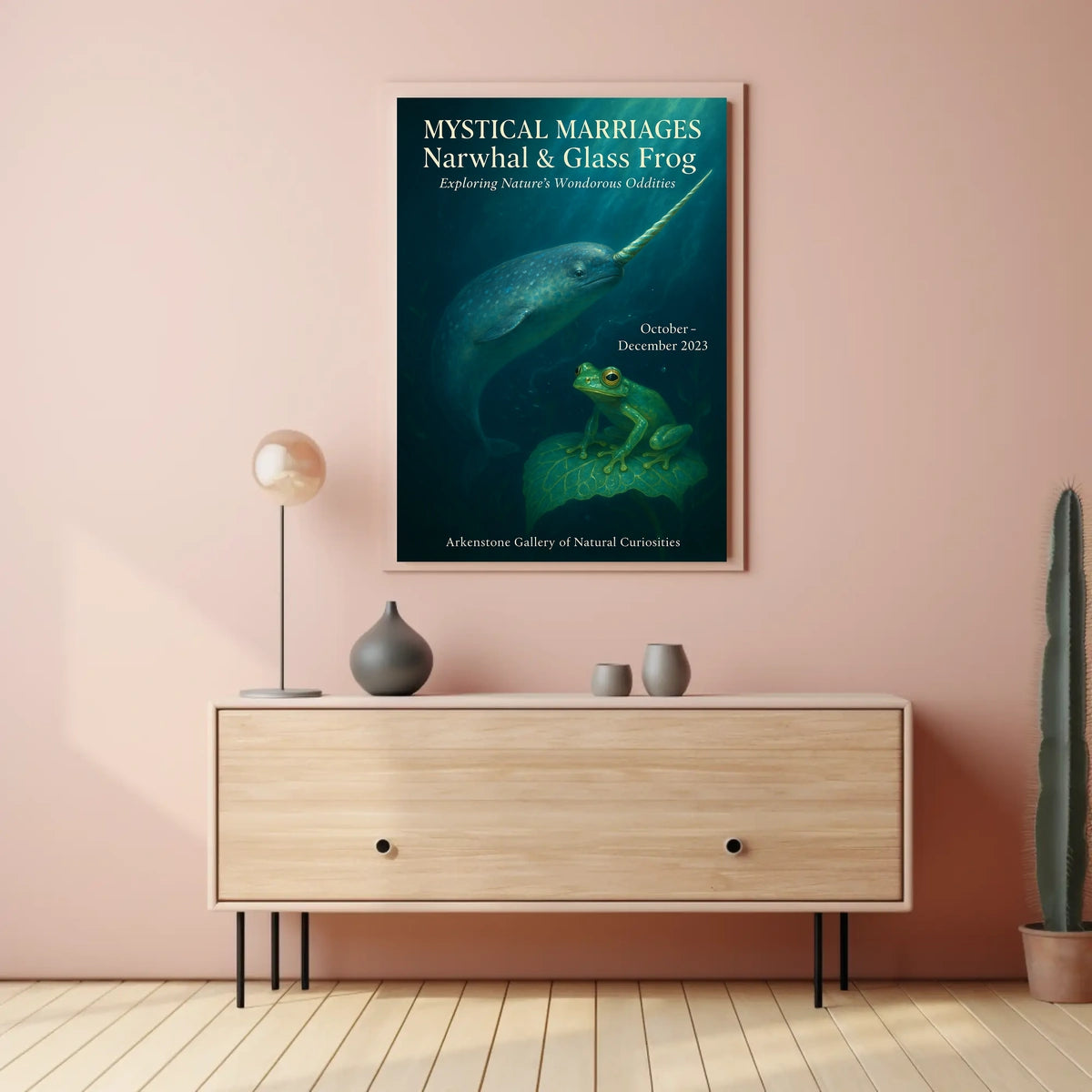 Mystical Marriages Narwhal Glass Frog Poster