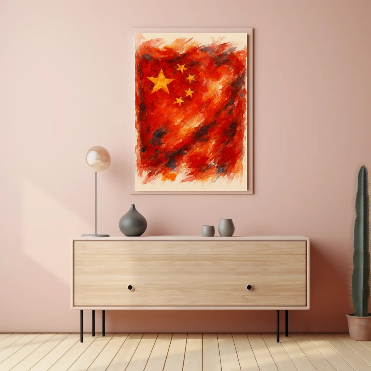 Abstract Chinese Flag Abstract Poster