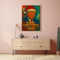 Festive Van Gogh-Inspired Merry Christmas Artistic Poster