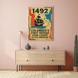 1492 Voyage Discovery Historical Vintage Art Poster