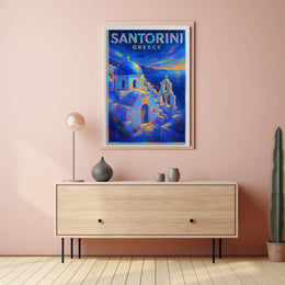 Santorini, Greece A Vibrant Escape Poster