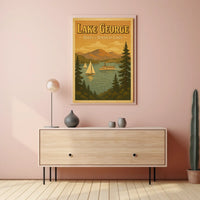 Lake George Nostalgic Scenic Poster Vintage Wall Art