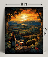 Sunset Vineyard Serenity Poster