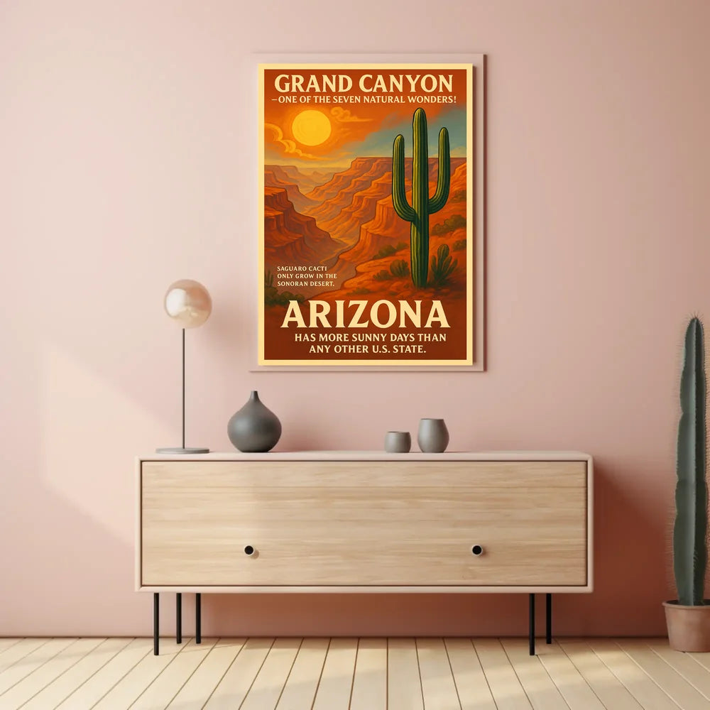 Grand Canyon Arizona Travel Vintage Illustration Poster