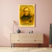 Zachary Taylor 12th President of the United States Vintage Watercolor Poster
