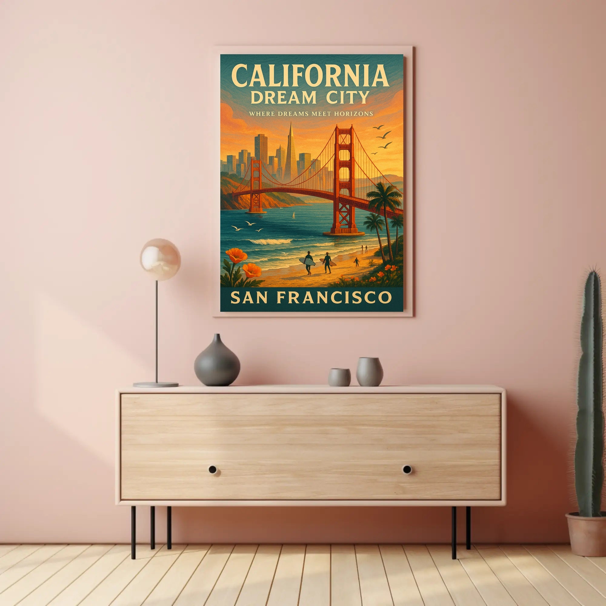 California Dream City Wall Art Print PosterGoat