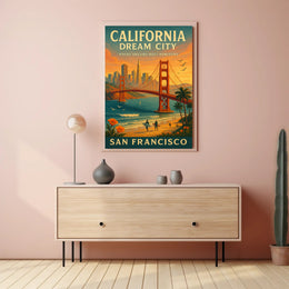 California Dream City Wall Art Print PosterGoat