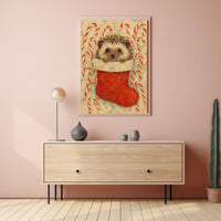 Hedgehog In Stocking Poster
