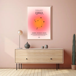 Libra Constellation Modern Art Zodiac Abstract or Artistic Poster PosterGoat