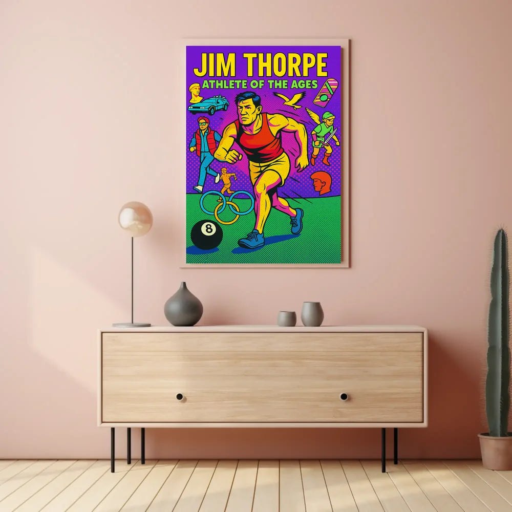 Jim Thorpe Retro Pop Sports Poster