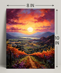 Sunset Over The Vineyard Poster