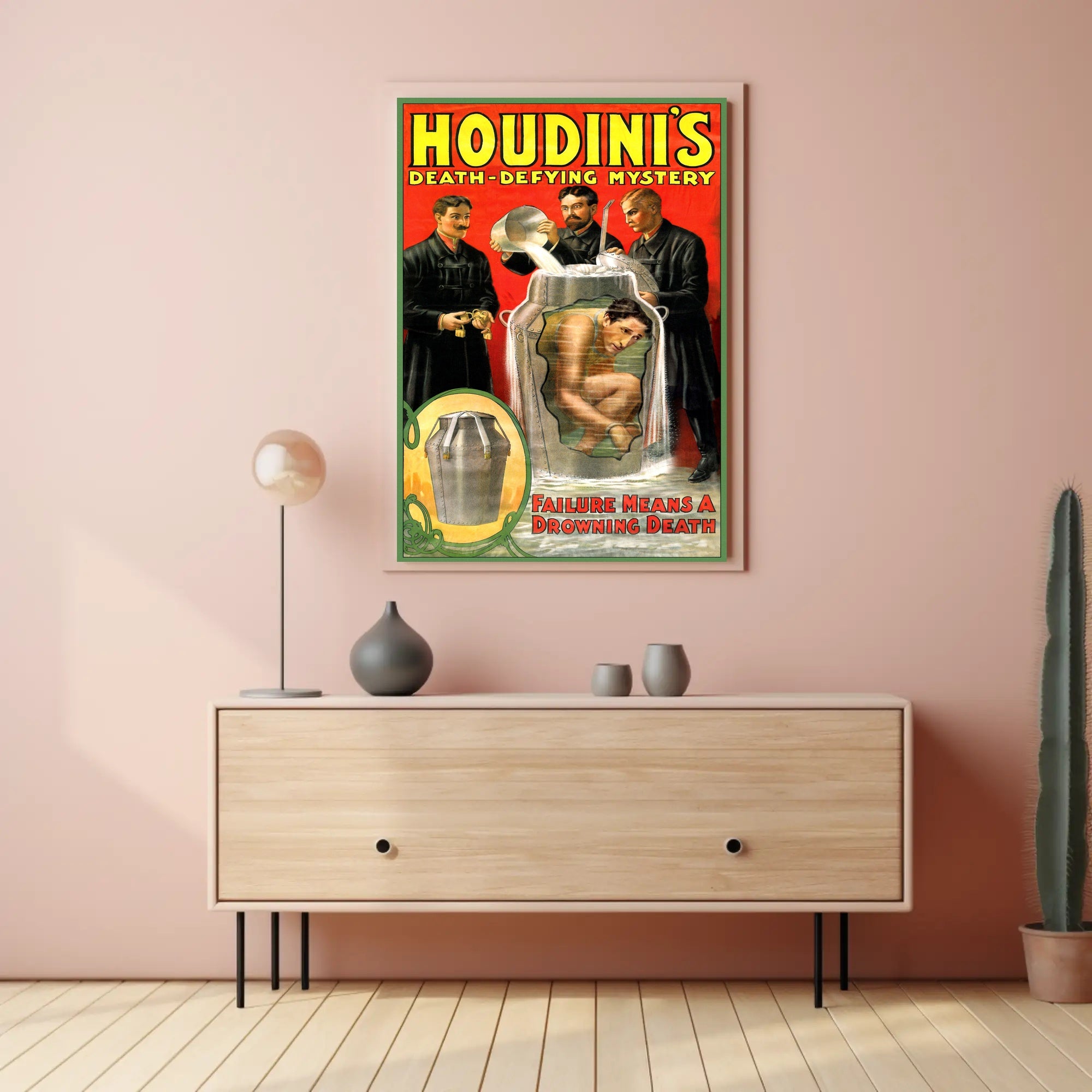 Houdini's Astonishing Escape Act Vintage Cultural Poster
